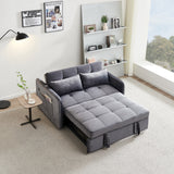 Twins Pull Out Sofa Bed Grey Velvet