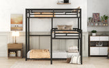 L-shaped Metal Triple Twin Size Bunk Bed