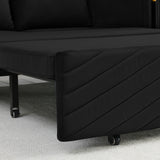 Black Convertible Sofa Bed Loveseat with Pull Out Bed