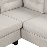 Modern Sectional Sofa with Storage Ottoman