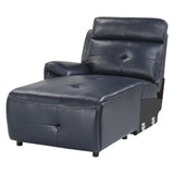 Reclining Sectional with Left Chaise Navy Blue