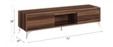 TV stand , LED, Walnut & Chrome Finish