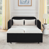 Modern Convertible Sofa Bed w/2 Removable Armrests w/USB Power Port