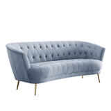 Sofa w/2 Pillows, Light Gray Velvet