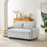 Pull-out Sofa Bed Convertible Couch 2 Seat Loveseat Sofa Modern Sleeper Sofa with USB Ports