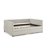 Upholstered Full Size Daybed with Two Drawers