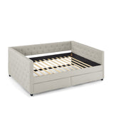 Upholstered Full Size Daybed with Two Drawers