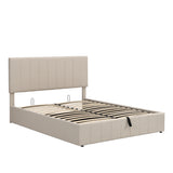 Queen size Upholstered Platform bed with a Hydraulic Storage System