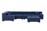 Modular Seating Sofa Couch L-Shaped Sectional sofa with Ottoman BLUE