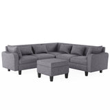 Modern Sectional Sofa with coffee table ottoman