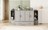 Full Size Murphy Bed with Shelves, Drawers and USB Ports