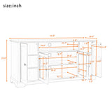 TV Stand for TV up to 65in with 2 Tempered Glass Doors Adjustable Panels