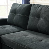 Black Sleeper Sofa Bed Reversible Sectional Couch with Storage
