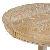 5-Piece Dining Set Extendable Round Table and 4 Upholstered Chairs