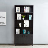 Bookcase with 2 Doors Black