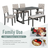 Grey 6-Piece Dining Table and Chair Set