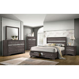 Contemporary Nightstand Gray Finish Silver Accents