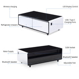 Modern Smart Coffee Table with Built-in Fridge, Bluetooth Speaker