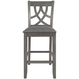 Farmhouse 3 Piece Round Counter Height Kitchen Dining Table Set