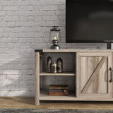 68" TV Stand Wood Metal TV Console Industrial Entertainment Center Farmhouse with Storage Cabinets and Shelves, Grey Walnut