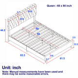 Queen Platform Bed Frame With pneumatic hydraulic Lift function