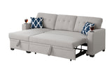 Sectional with storage chaise and cupholder armrest
