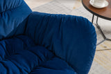 Velvet Fabric Rocking Chair,Blue