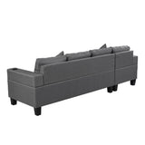 Sofa Set for Living Room with L Shape Chaise Lounge with cup holder