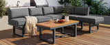 3-Piece Multi-Functional Outdoor Sectional Sofa Set with Height-adjustable Seating and Coffee Table for Patio, Garden and Backyard (Grey)