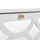 2 drawer nightstand - White Mirrored Nightstandwith Gold Legs