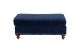 Ottoman Indigo Blue Velvet Accent