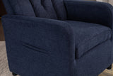 Navy Blue Fabric Swivel Rocking Chair