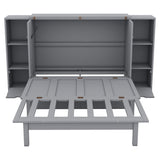 Full Size Murphy Bed with Shelves, Drawers and USB Ports