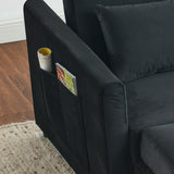 Convertible Sofa Bed, 3-in-1 Versatile Velvet Double Sofa