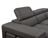 Grey Sectional Sofa with Adjustable Headrest, Sleeper Sectional Pull Out Couch