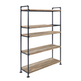 Bookshelf w/5 Shelves in Oak & Sandy Black Finish
