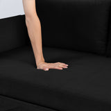 Black Convertible Sofa Bed Loveseat with Pull Out Bed