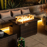 Outdoor Fire Pit Table, Propane Fire Table with Ceramic Tabletop Gas Fire Table