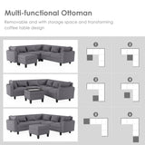Modern Sectional Sofa with coffee table ottoman