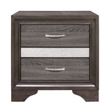 Glamorous Two-Tone Finish Nightstand Hidden Jewelry Drawer
