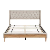 Queen 4-Piece Bedroom Set Platform Bed with Two Nightstands and Storage Bench
