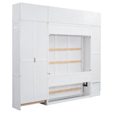 Full Size Murphy Bed with Lockers and Wardrobe