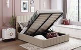 Queen size Upholstered Platform bed with a Hydraulic Storage System