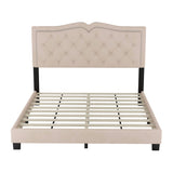 Queen Size Upholstered Bed Frame with Rivet Design