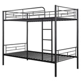 Twin Over Twin Metal Bunk Bed (Black)
