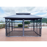 13x10 Outdoor Patio Gazebo Canopy Tent With Ventilated Double Roof And Mosquito net