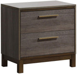 Contemporary 1pc Nightstand Two Tone Antique Gray