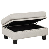 Modern Sectional Sofa with Storage Ottoman