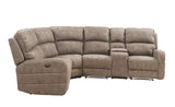 Olwen Mocha Nubuck Power Recliner Sectional Sofa w/ USB Port