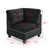 Black L shape Modular Sectional Sofa